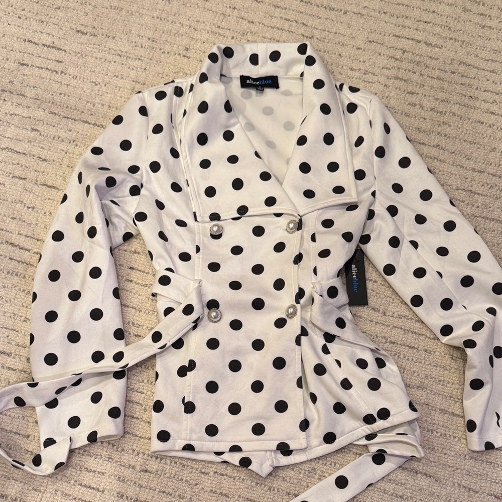 Alice Blue Black and White Polka Dot jacket